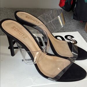 SCHUTZ Black and Transparent Heels